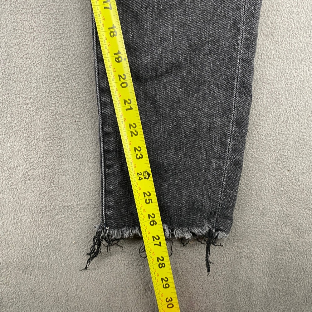 BKE Payton Mid-Rise Ankle Skinny Jeans Grey Raw Hem 31x27 Distressed Stretch - Picture 4 of 11